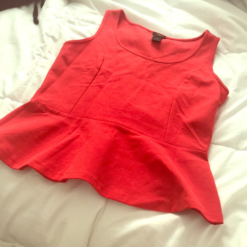Ann Taylor peplum red tank top